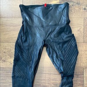 Spanx faux leather Moto leggings size Medium
